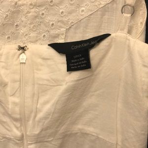 White midi summer dress  with spaghetti satraps